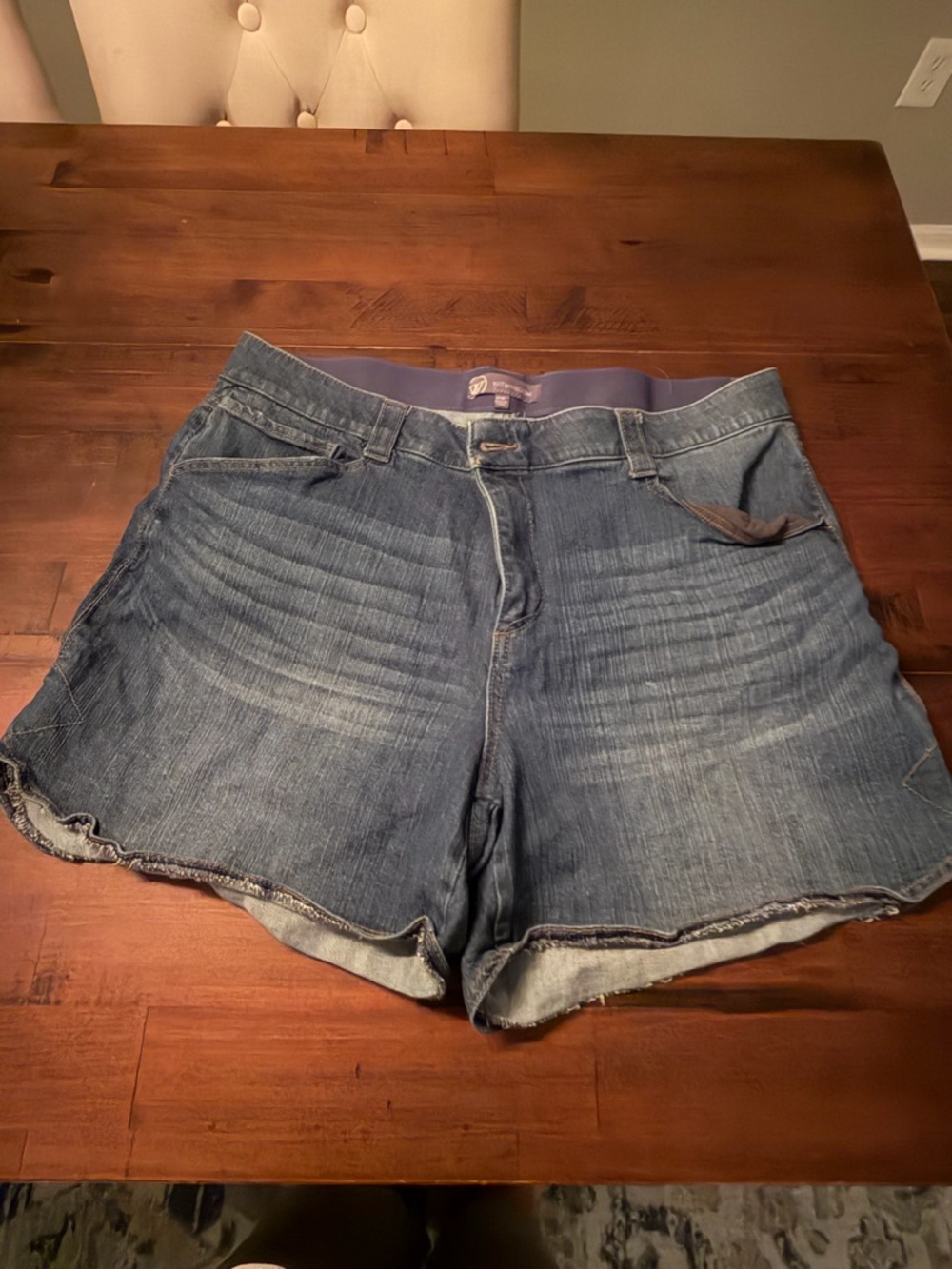 Wit & Wisdom Distressed Blue Denim Shorts
